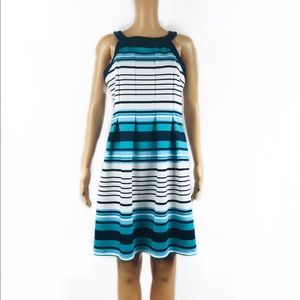 Enfocus Studio Blue and White Dress - Size 8